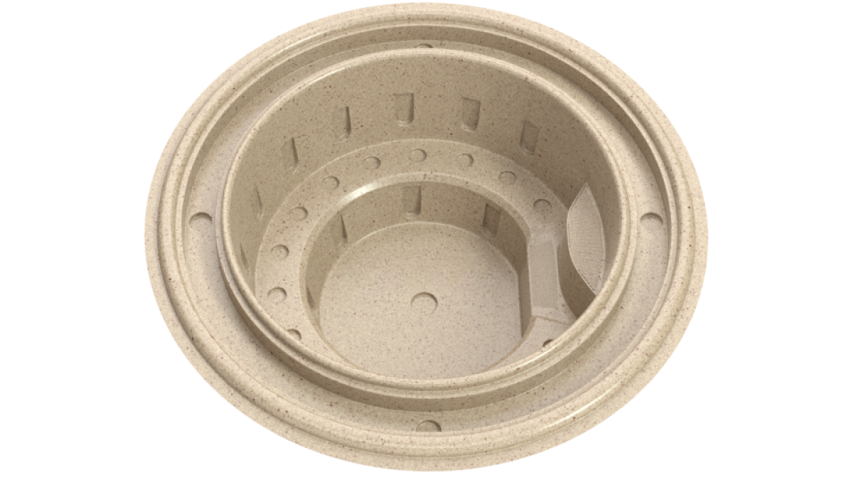 Композитный гидромассажный переливной SPA-бассейн "Rome" 300 х 300 х 120 см  глубиной 120 см, круглый морозоустойчивый